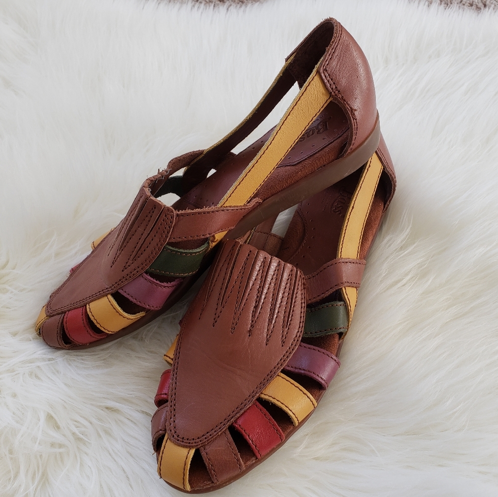 Bass Eirween Congac Multi Colored Loafer Sandals